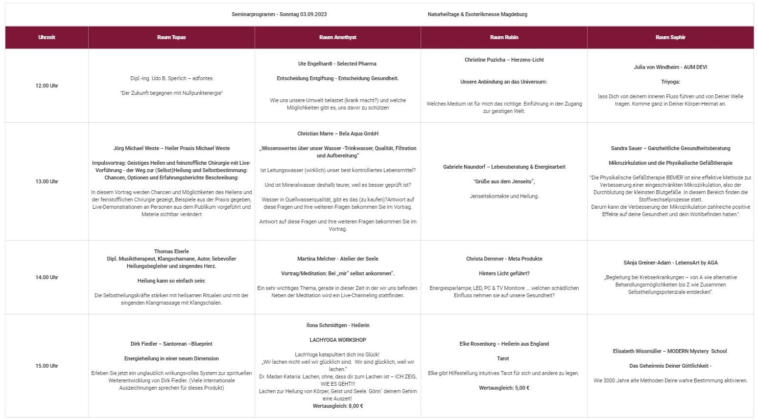 Seminarprogramm