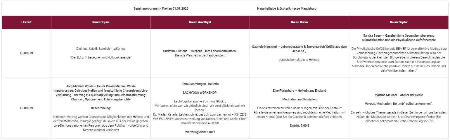 Seminarprogramm