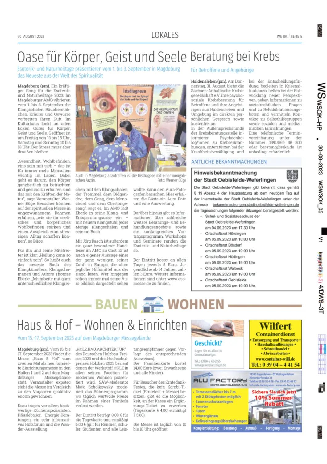 Zeitungsartikel der Naturheiltage & Esoterikmesse